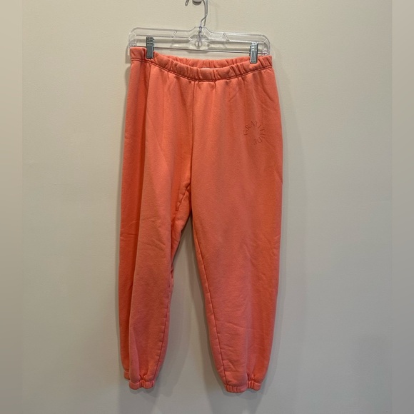 Spiritual Gangster Pants - Spiritual Gangster Luna Gratitude Sweatpants Jogger Peach Pink Flamingo Large